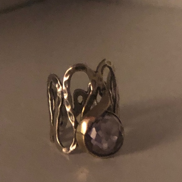 Sterling silver , purple stone w/ 14k gold accent - Picture 5 of 7